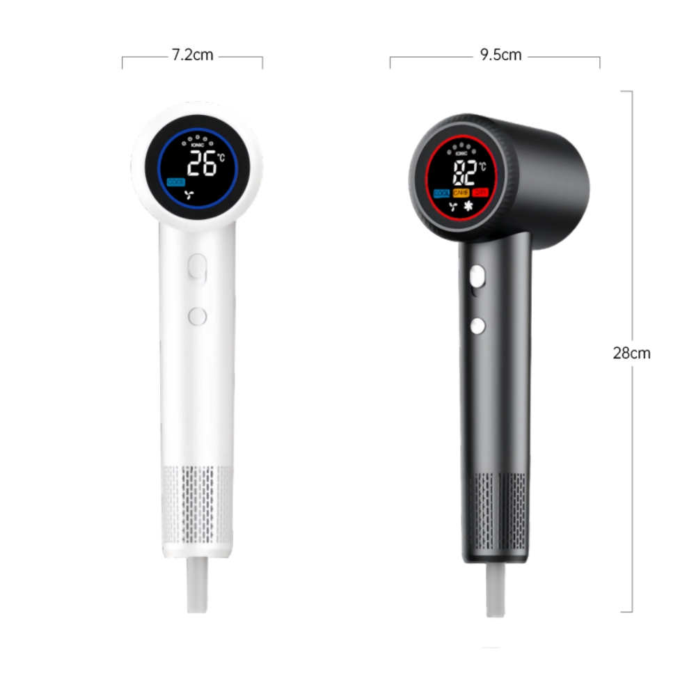 Portable high speed hair dryer size and dimensions specification